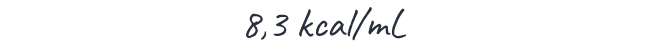 DIVIDE by 8.3 kcal/mL, the caloric value of DOJOLVI